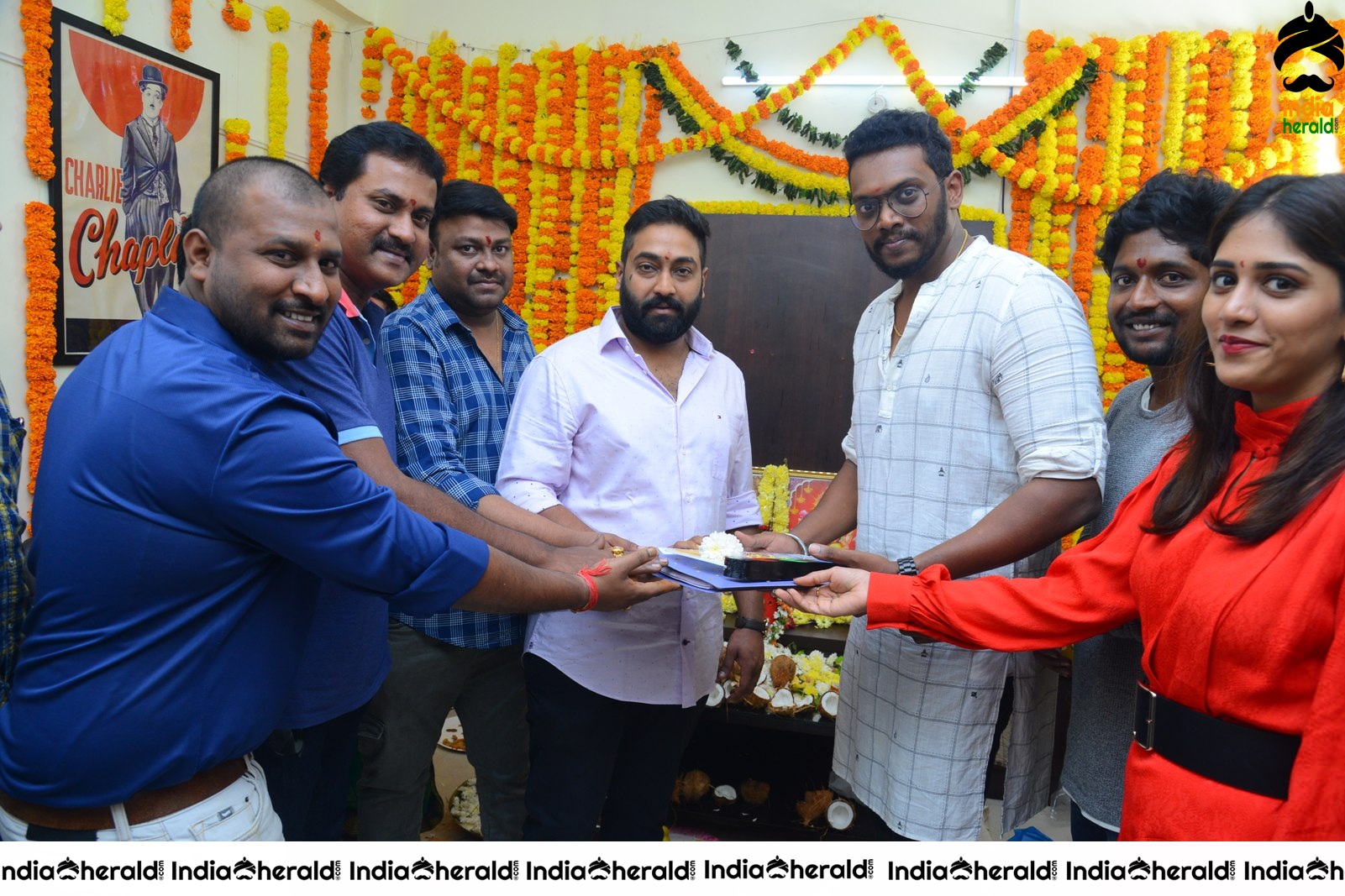 Color Movie opening Pooja pics Set 3