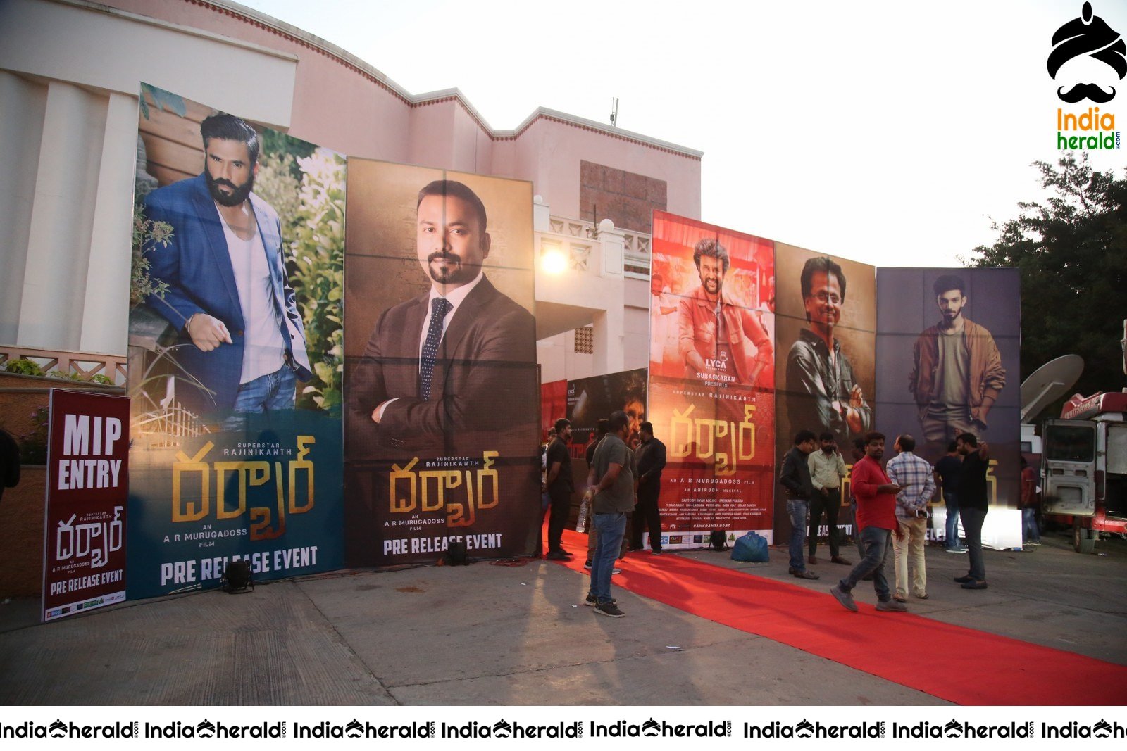 Darbar Movie Pre Release Event Entrance Hoardings