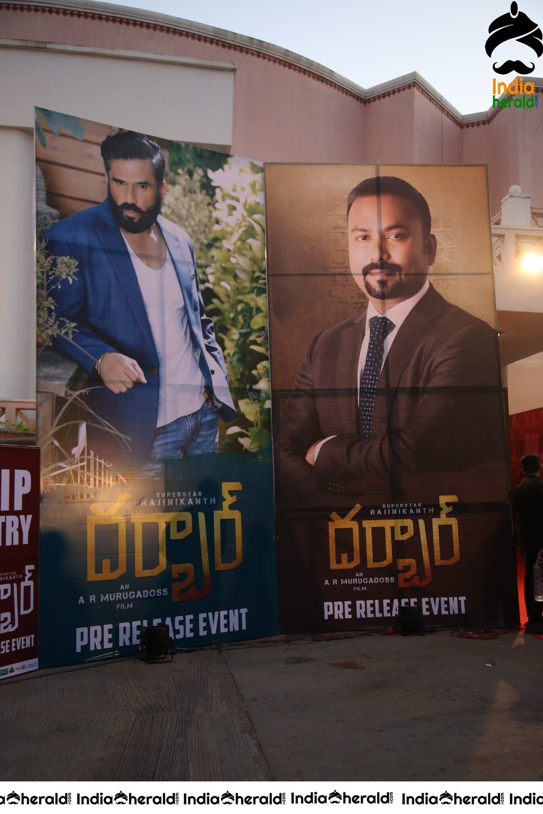 Darbar Movie Pre Release Event Entrance Hoardings