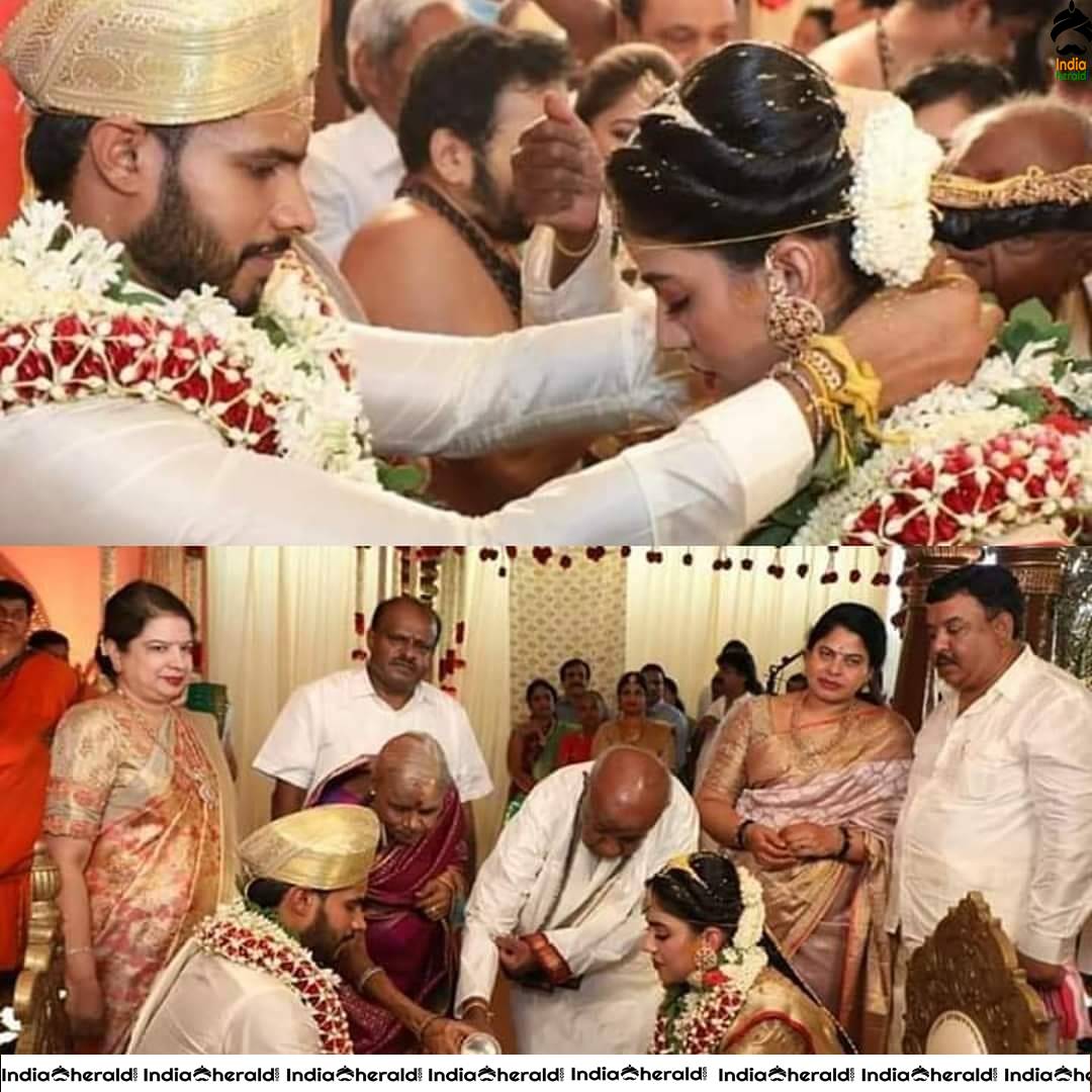 Devegowda grandson Nikhil wedding photos