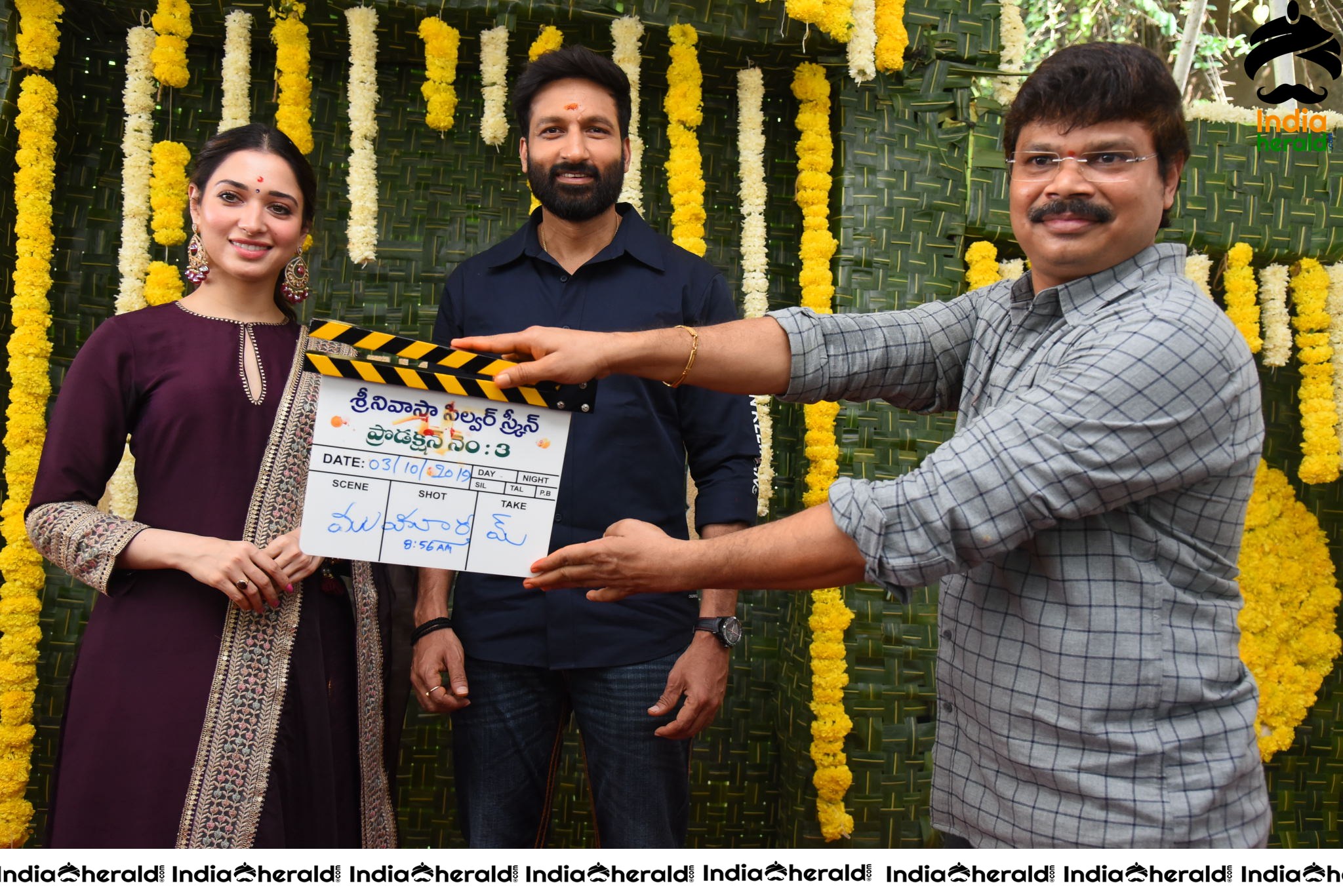 Gopichand and Tamanna New Movie Pooja Stills Set 5