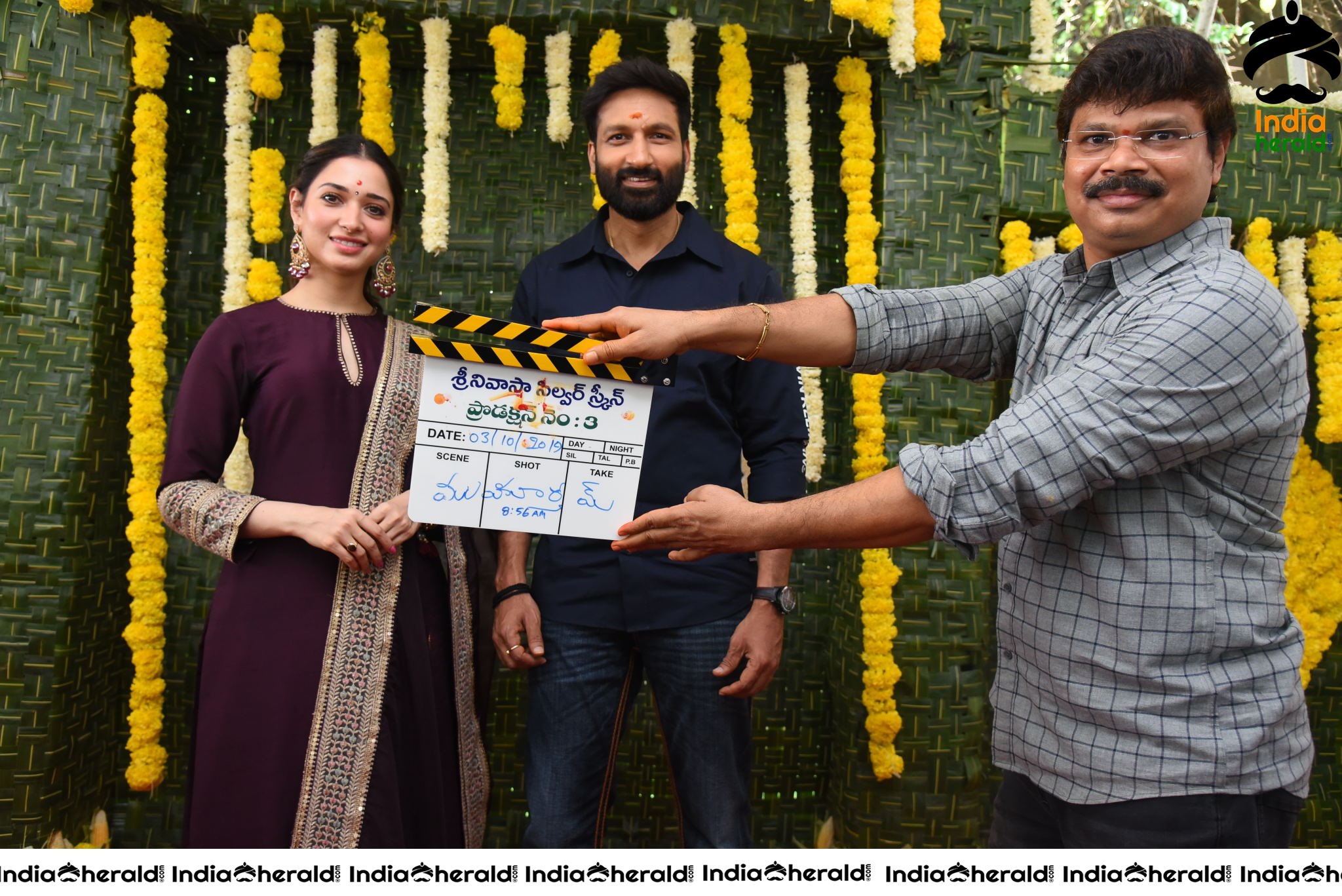 Gopichand and Tamanna New Movie Pooja Stills Set 5