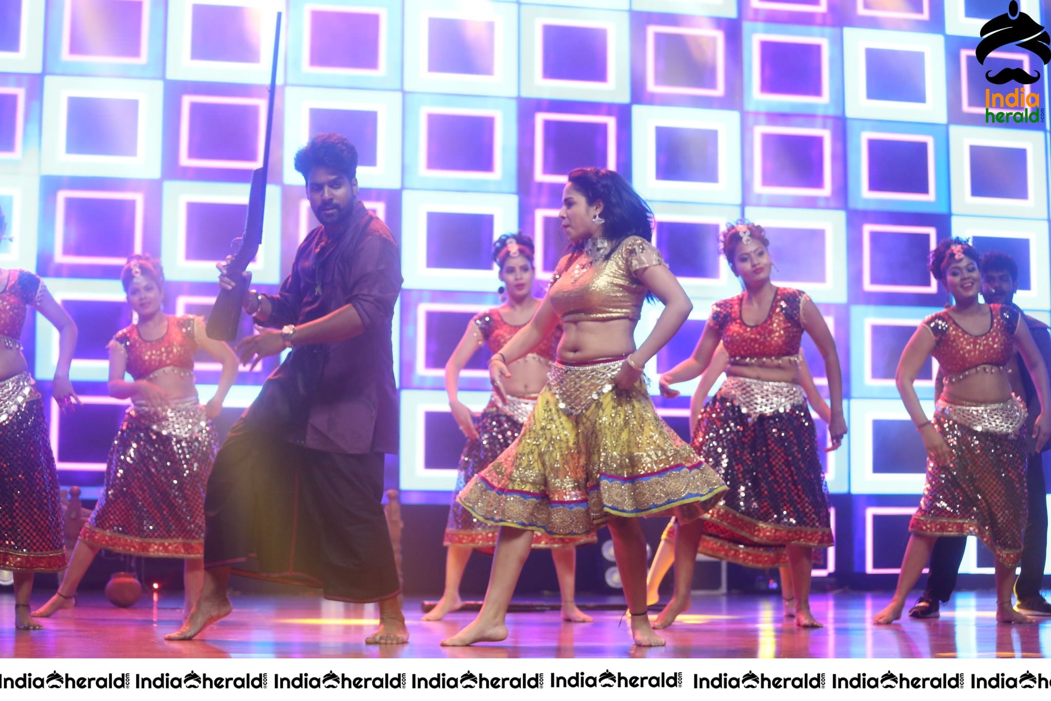 Hot And Sexy Dance Number Performed In Stage At Valmiki Pre Release Event Set 1