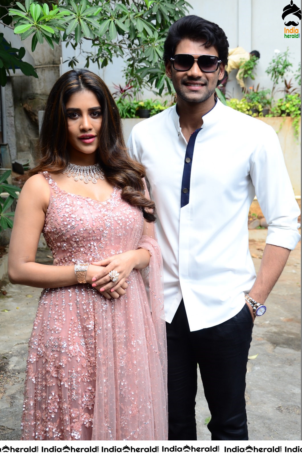 Hot Nabha Natesh and Bellamkonda Sai Sreenivas new movie Pooja throwback Event photos Set 2