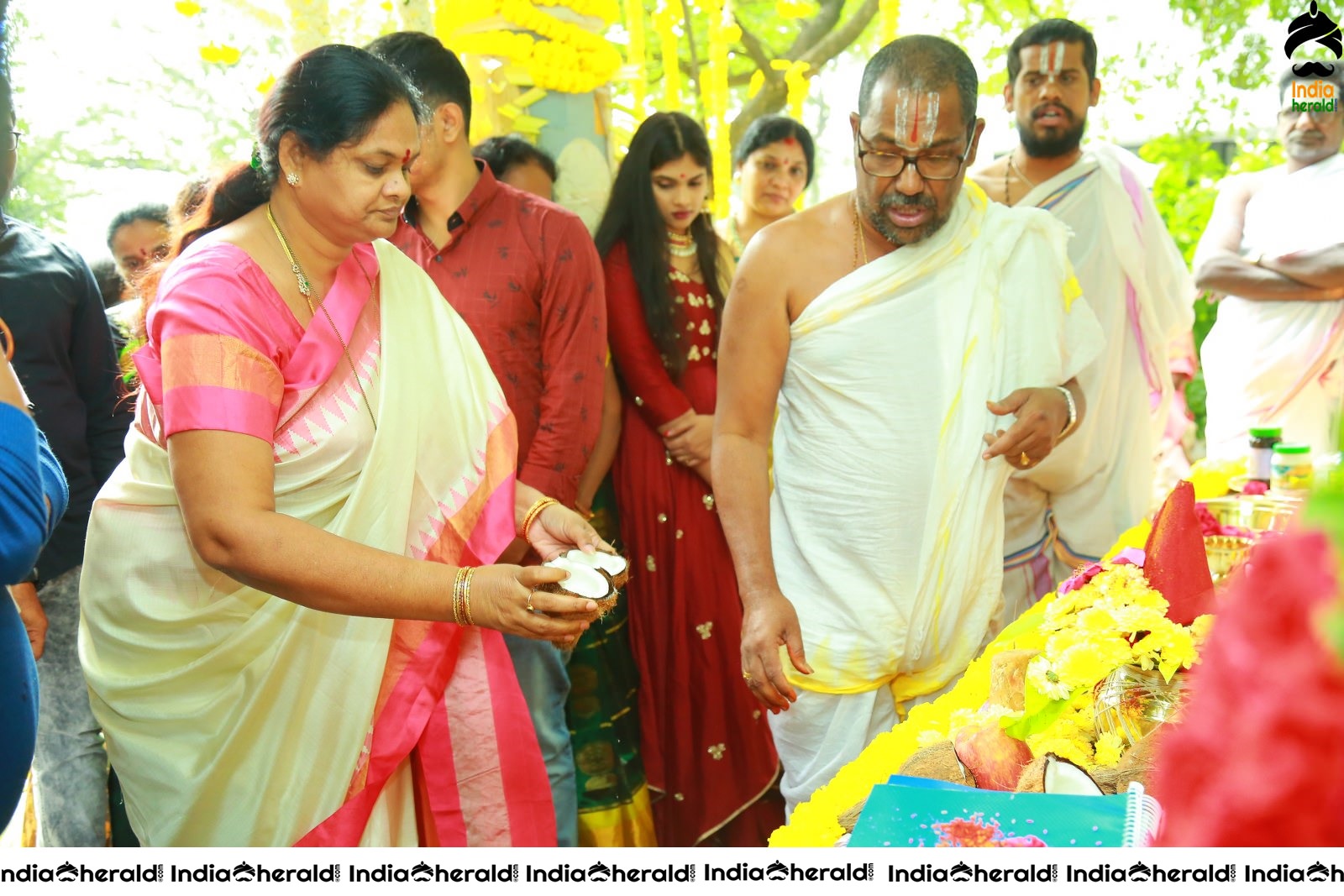 Hot Nabha Natesh and Bellamkonda Sai Sreenivas new movie Pooja throwback Event photos Set 3