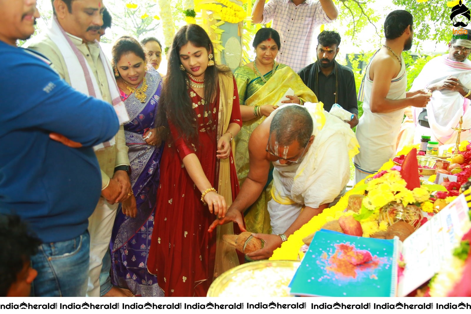 Hot Nabha Natesh and Bellamkonda Sai Sreenivas new movie Pooja throwback Event photos Set 3