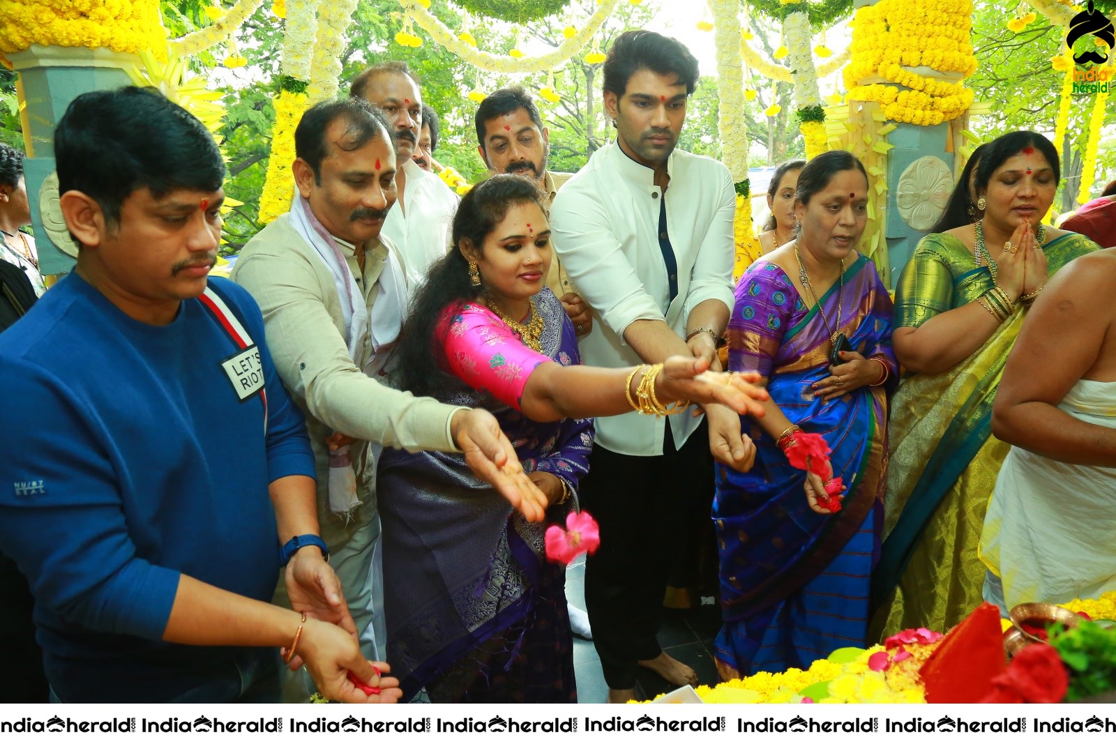 Hot Nabha Natesh and Bellamkonda Sai Sreenivas new movie Pooja throwback Event photos Set 4