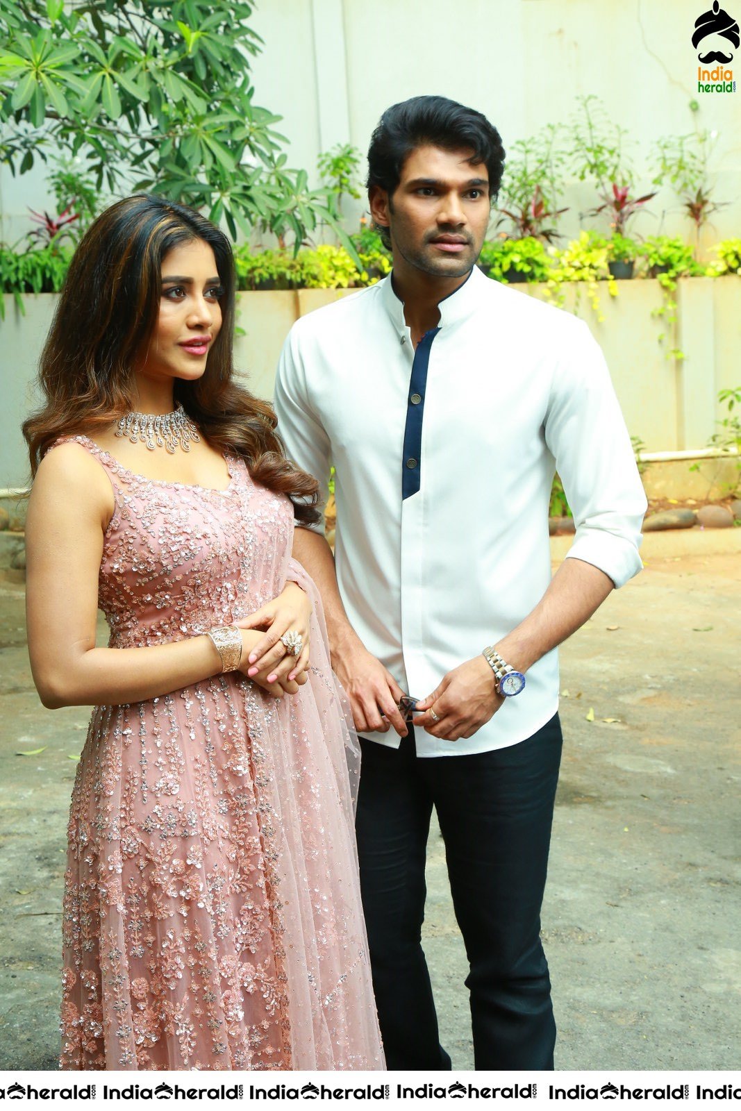 Hot Nabha Natesh and Bellamkonda Sai Sreenivas new movie Pooja throwback Event photos Set 7