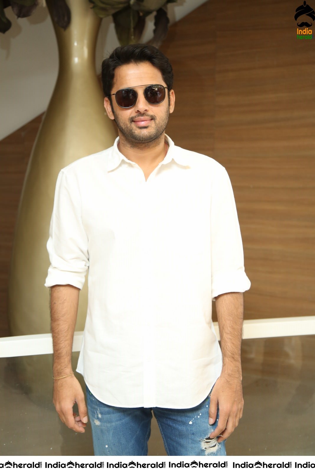 Hot Rashmika Mandanna Thigh Show with Nithiin at Bheesma Throwback Event Photos Set 2