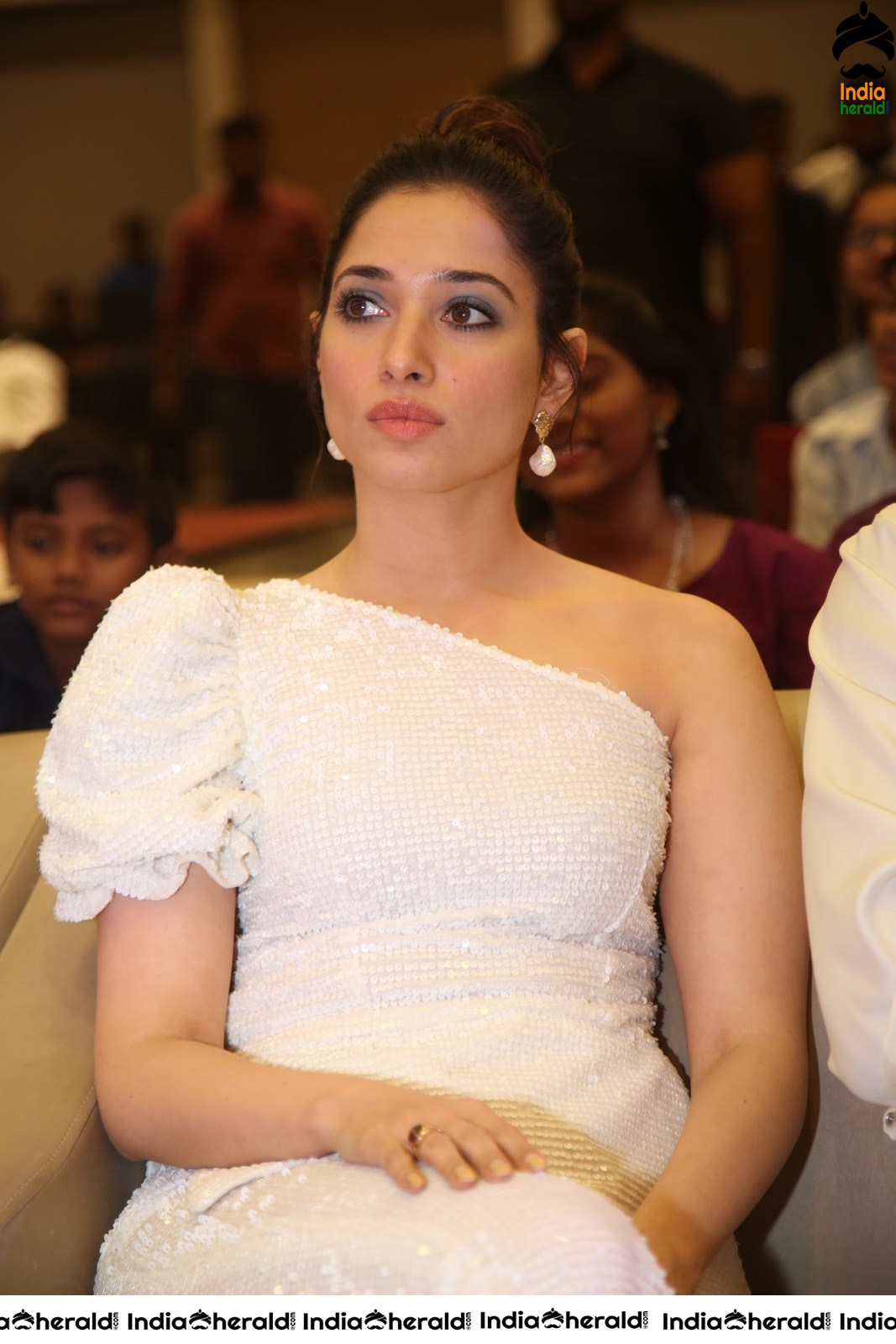 Hot Tamannaah in White close with Vishal at Action Throwback Event Set 2