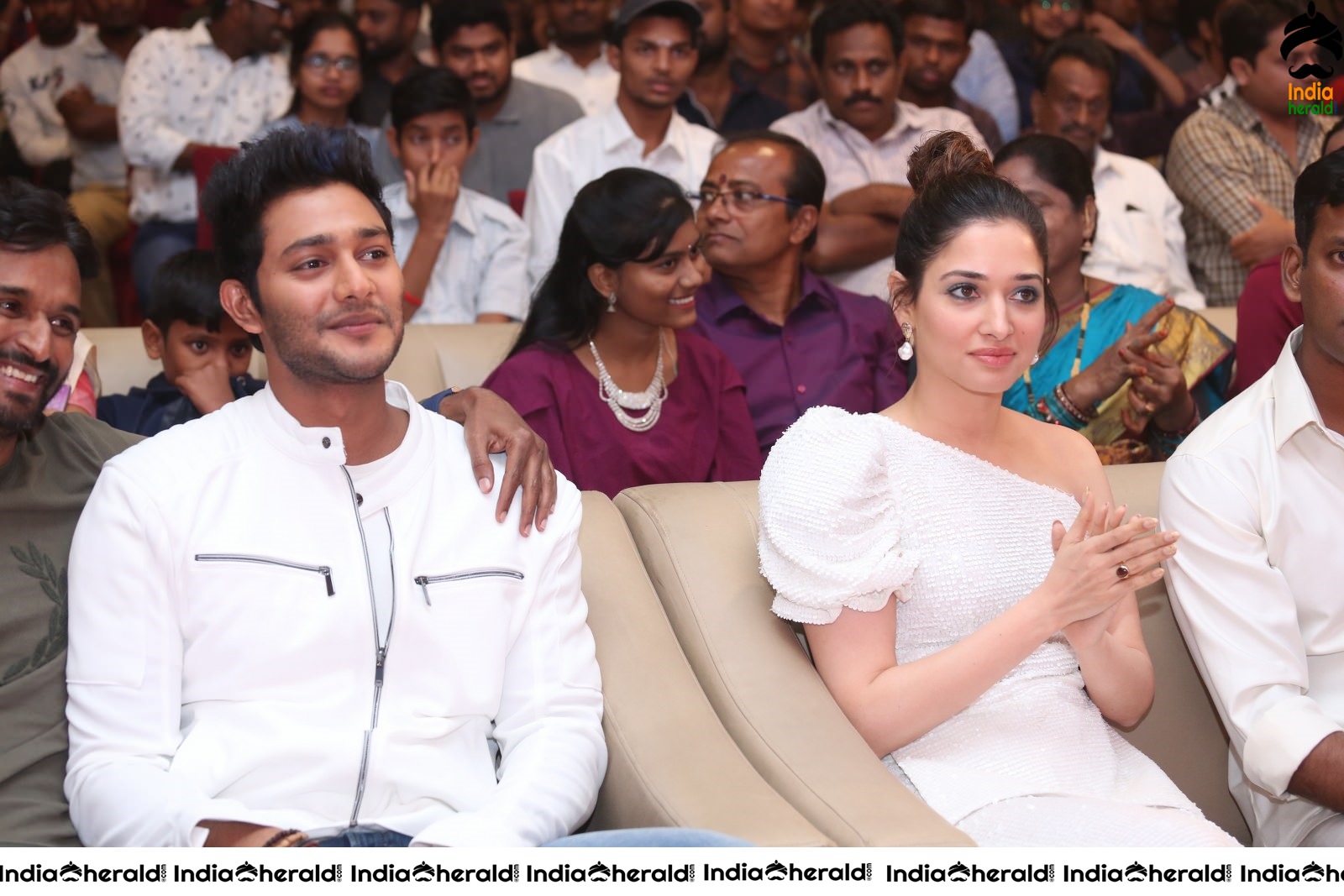 Hot Tamannaah in White close with Vishal at Action Throwback Event Set 3