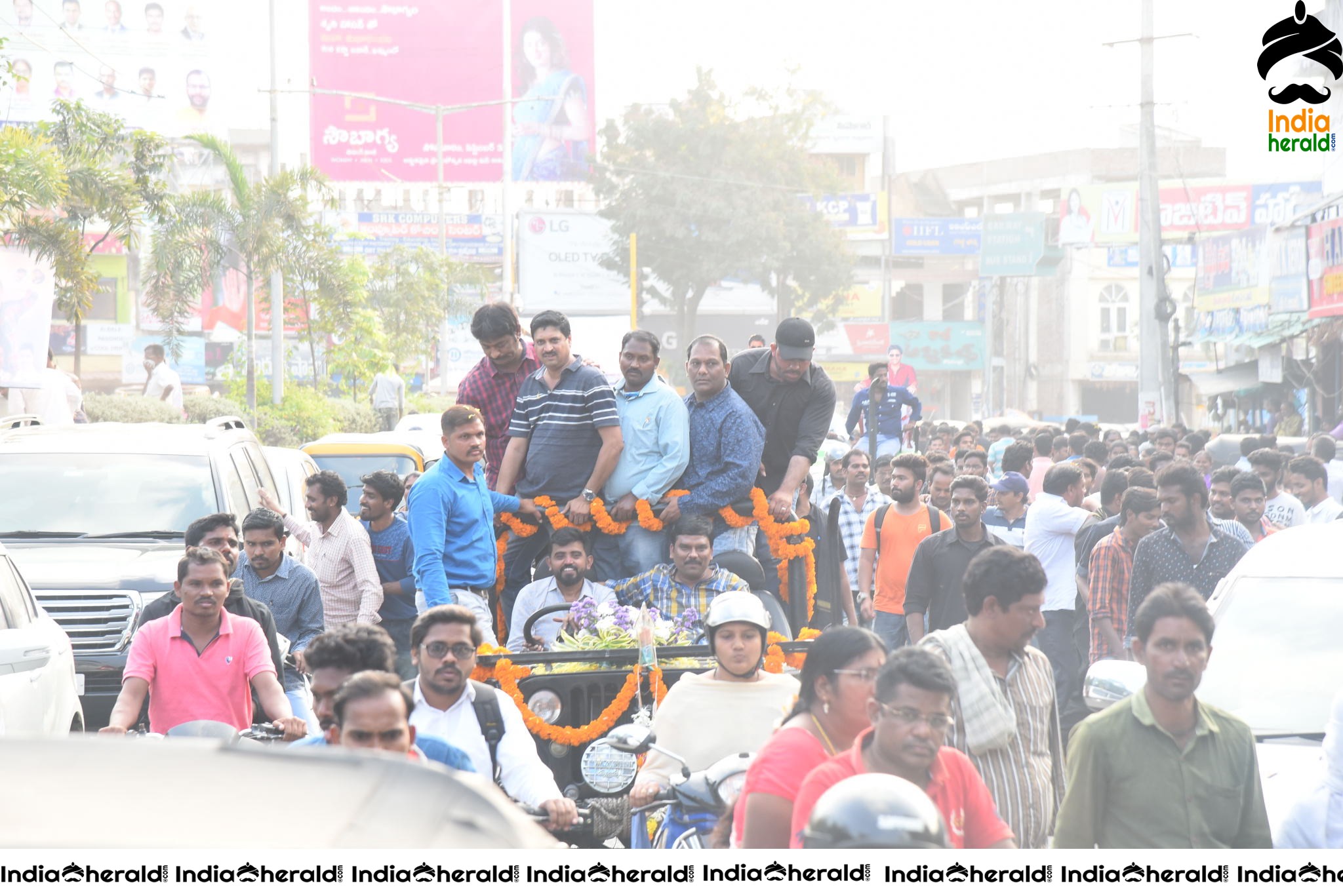 Huge Crowd at Venky Mama Pre Release Event in Khammam Set 1