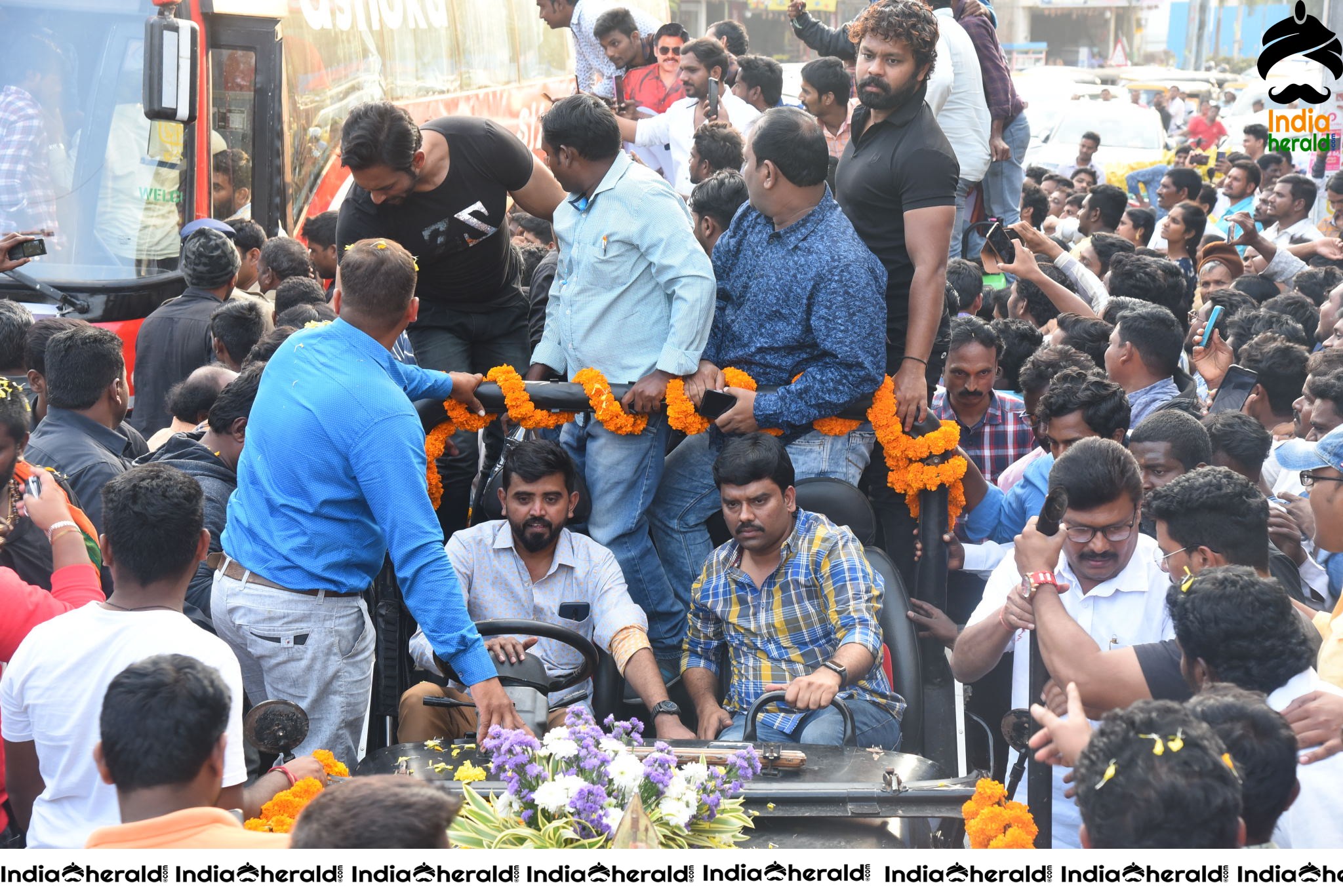 Huge Crowd at Venky Mama Pre Release Event in Khammam Set 1