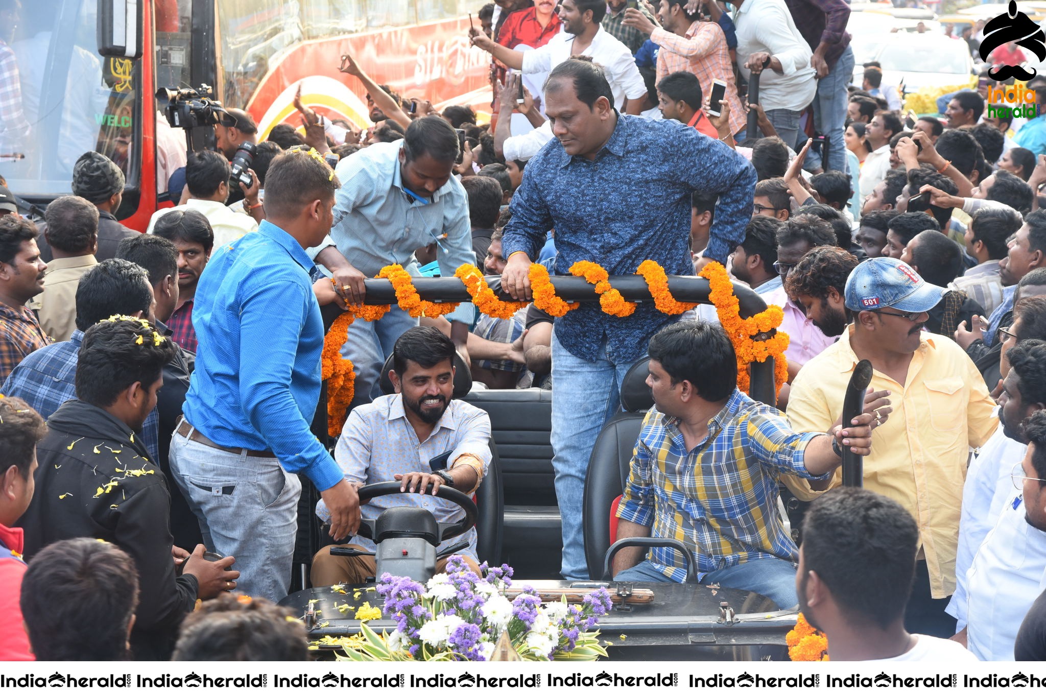 Huge Crowd at Venky Mama Pre Release Event in Khammam Set 1