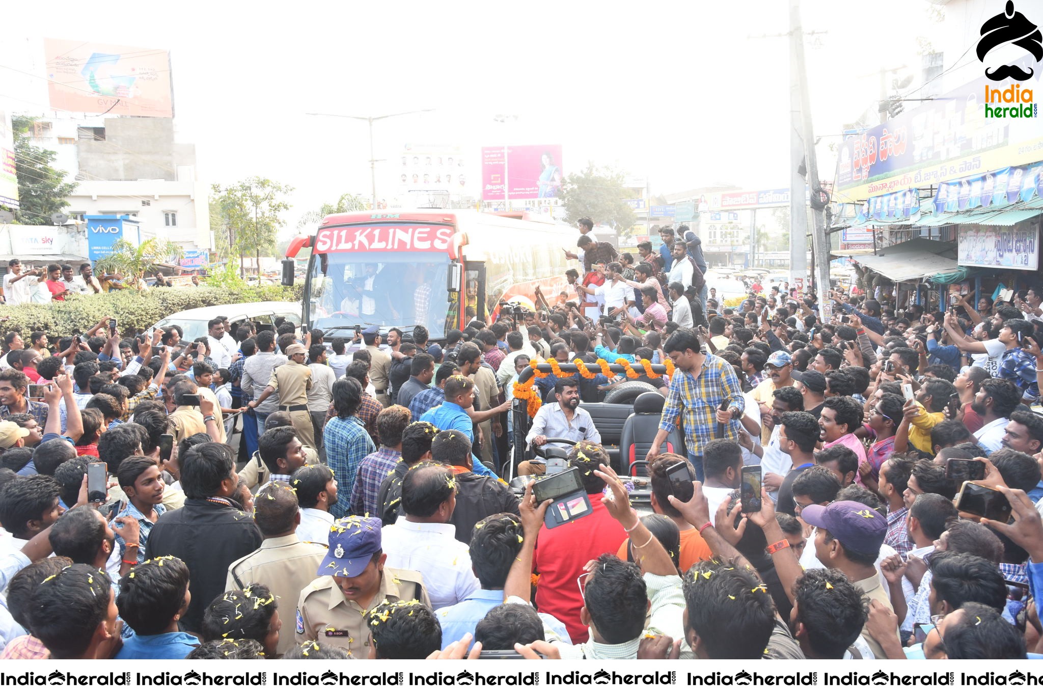 Huge Crowd at Venky Mama Pre Release Event in Khammam Set 1