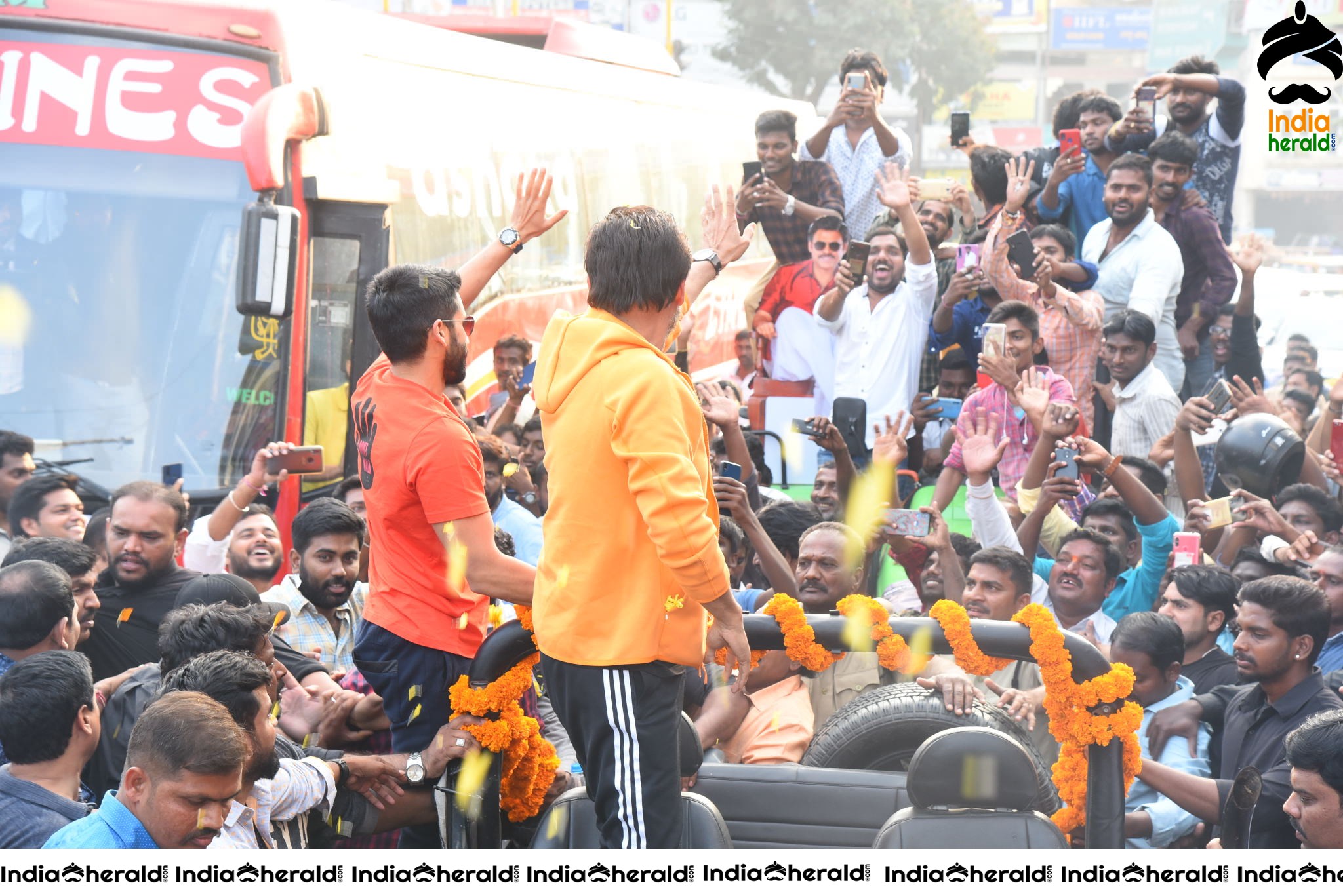 Huge Crowd at Venky Mama Pre Release Event in Khammam Set 1