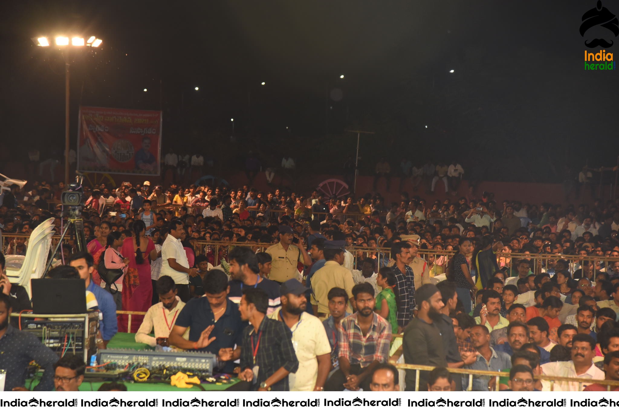 Huge Crowd at Venky Mama Pre Release Event in Khammam Set 2