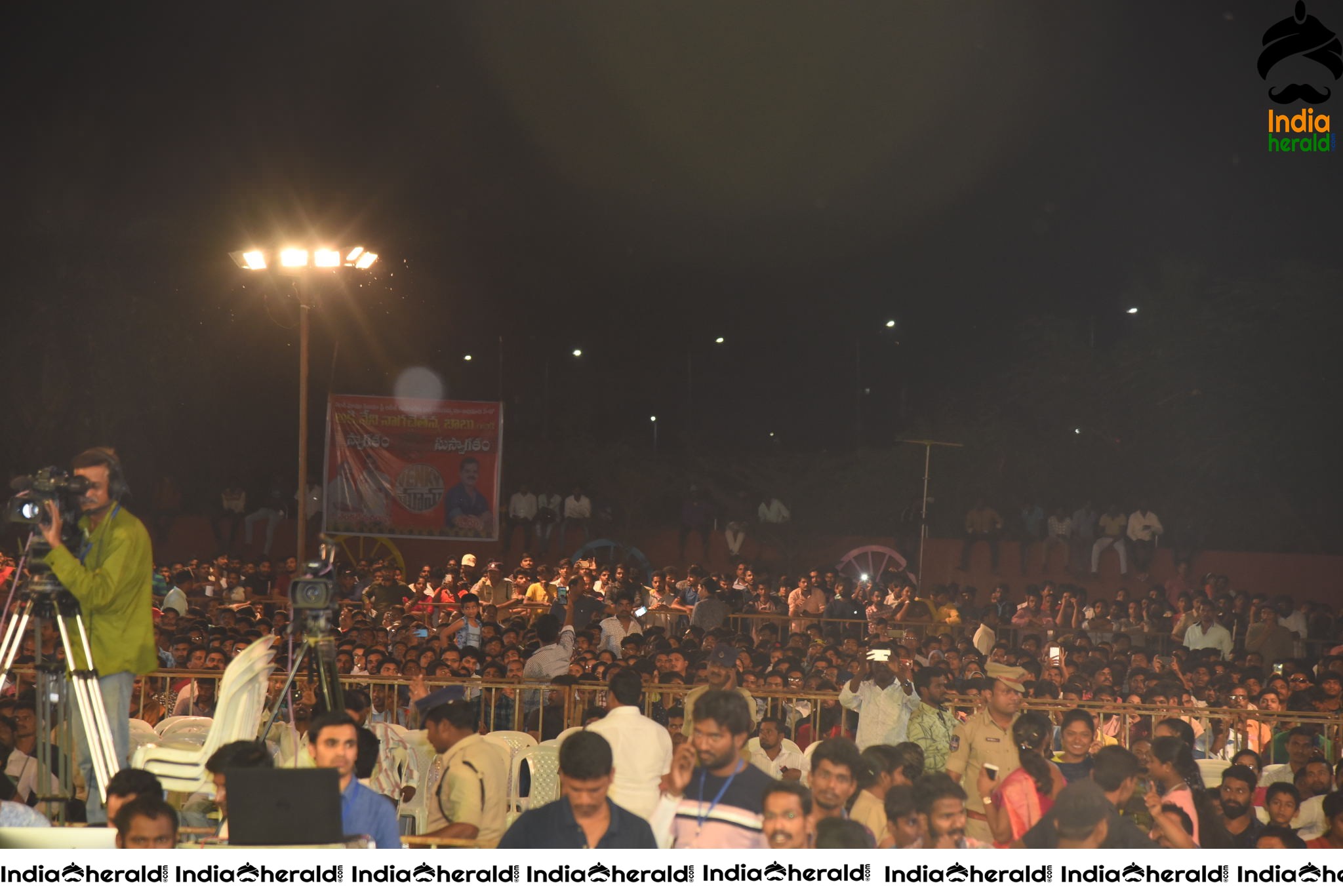 Huge Crowd at Venky Mama Pre Release Event in Khammam Set 2