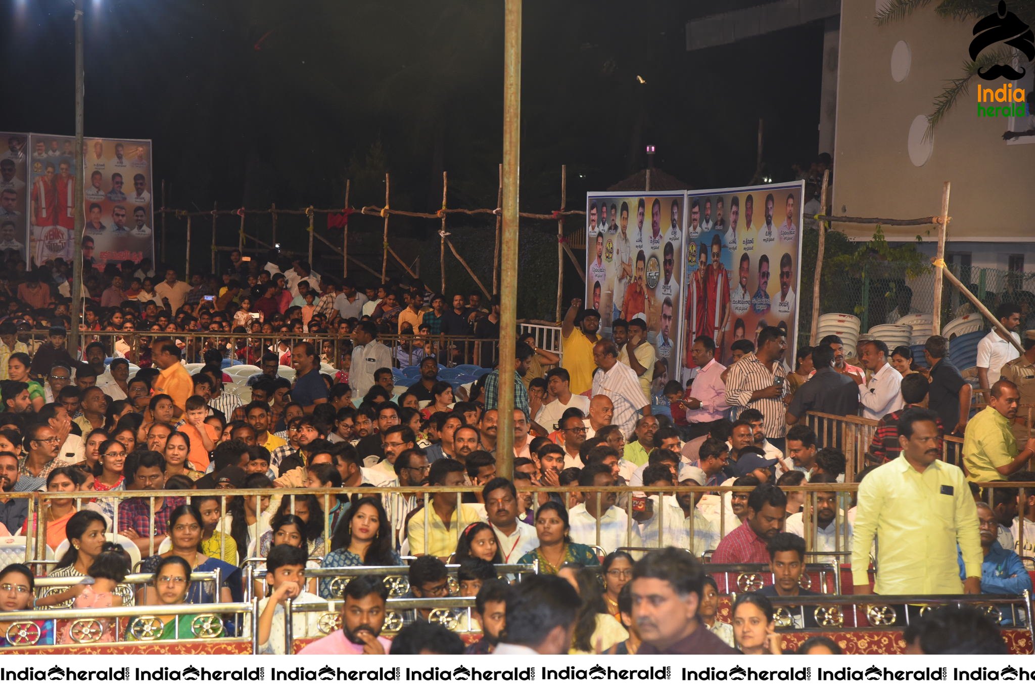 Huge Crowd at Venky Mama Pre Release Event in Khammam Set 2