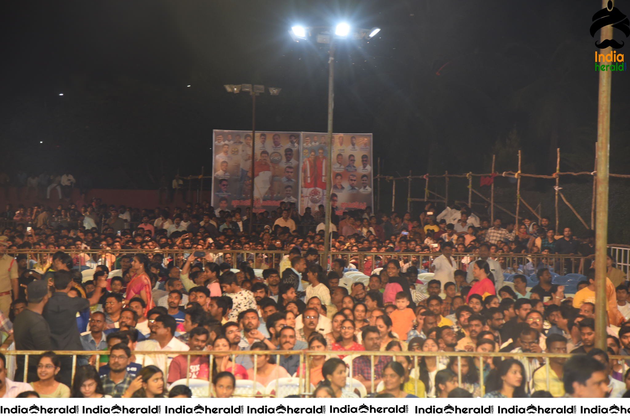 Huge Crowd at Venky Mama Pre Release Event in Khammam Set 2