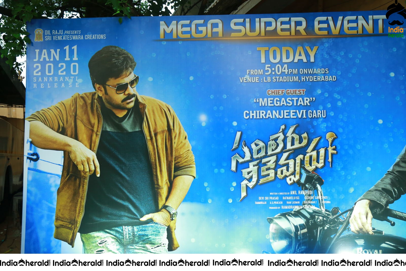 Huge Hoardings and Cut Outs erected at Sarileru Neekevvaru Event Set 1