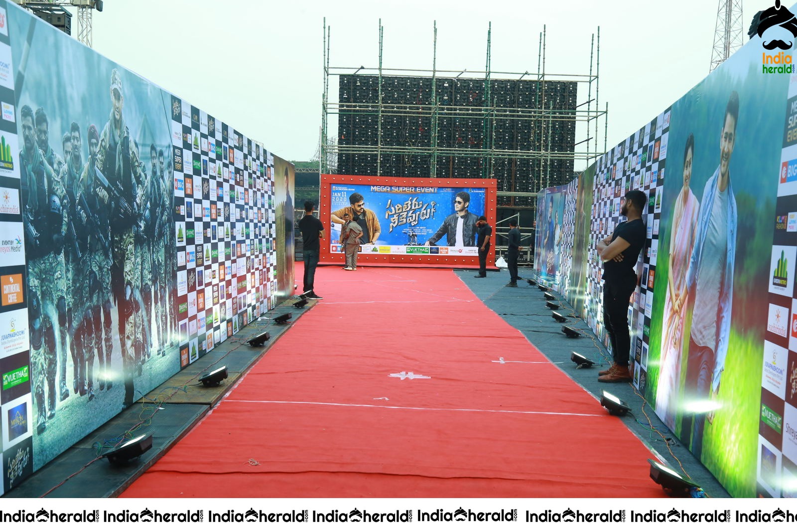Huge Hoardings and Cut Outs erected at Sarileru Neekevvaru Event Set 1