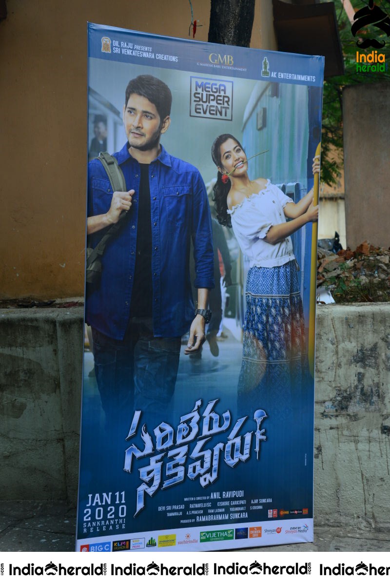 Huge Hoardings and Cut Outs erected at Sarileru Neekevvaru Event Set 2
