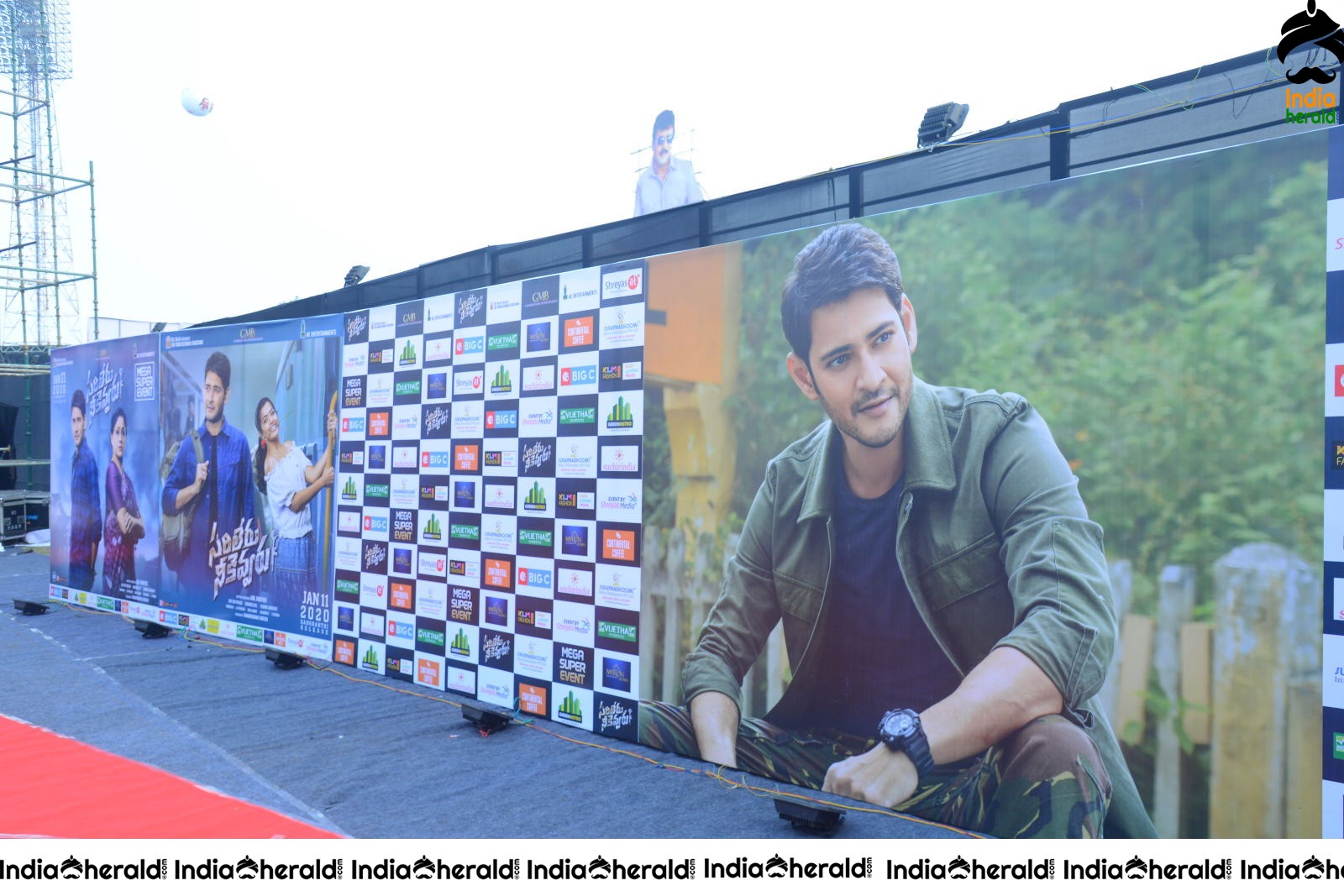Huge Hoardings and Cut Outs erected at Sarileru Neekevvaru Event Set 2
