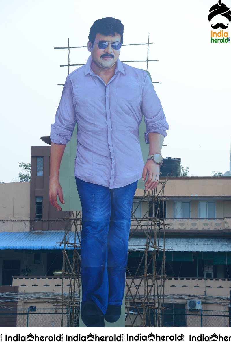Huge Hoardings and Cut Outs erected at Sarileru Neekevvaru Event Set 2
