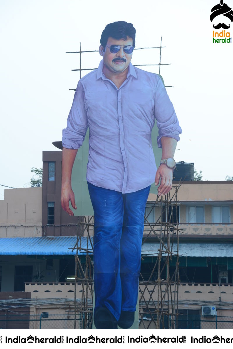 Huge Hoardings and Cut Outs erected at Sarileru Neekevvaru Event Set 2