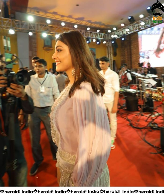 Kajal Aggarwal Looking Angelic in White before a massive crowd during a Public Event Set 2