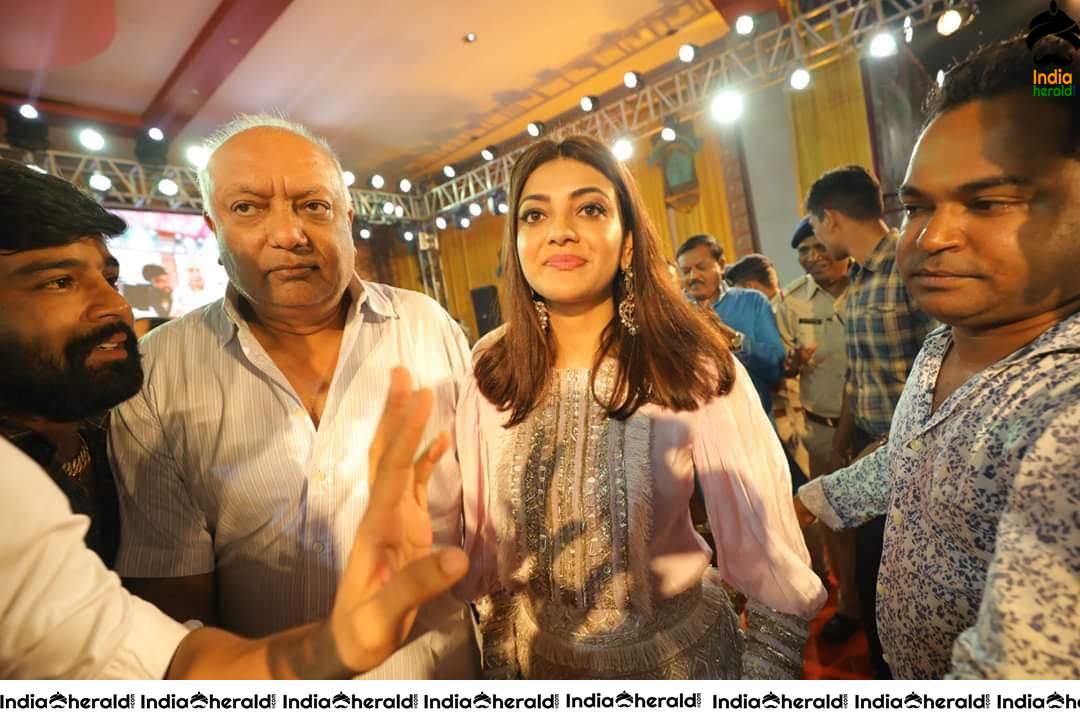 Kajal Aggarwal Looking Angelic in White before a massive crowd during a Public Event Set 2