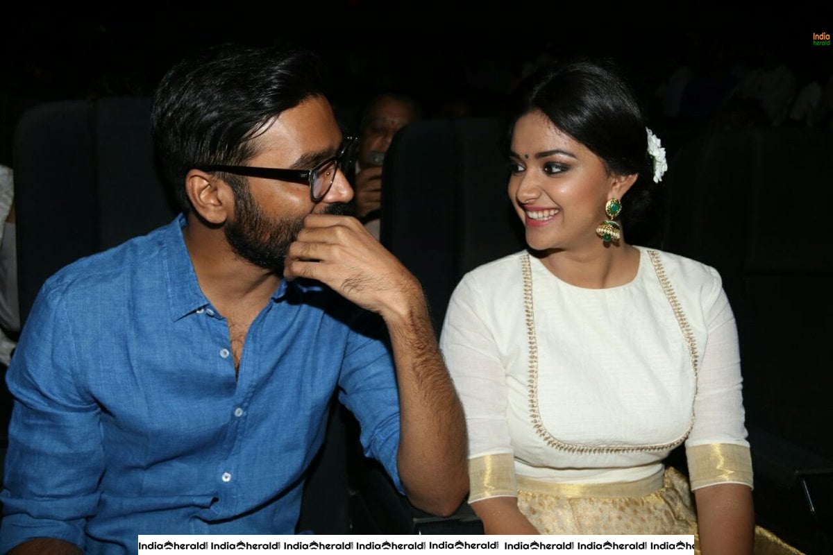 Keerthy Suresh and Dhanush in Thodari Throwback Event Photos Set 1