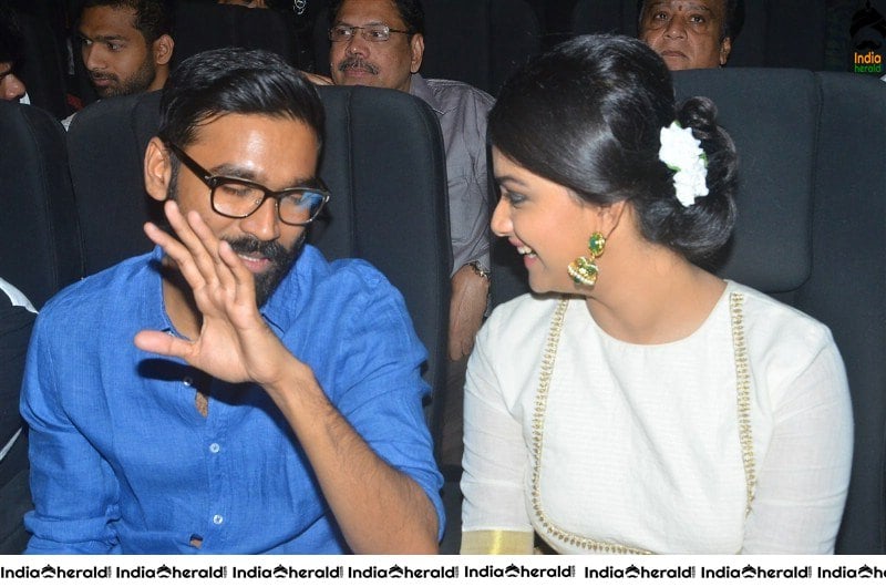 Keerthy Suresh and Dhanush in Thodari Throwback Event Photos Set 2