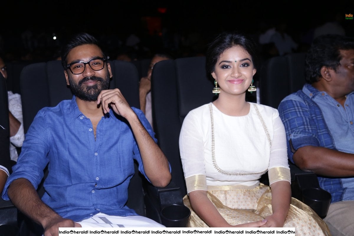 Keerthy Suresh and Dhanush in Thodari Throwback Event Photos Set 2