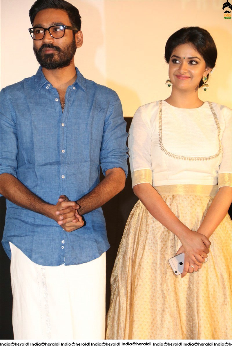 Keerthy Suresh and Dhanush in Thodari Throwback Event Photos Set 3