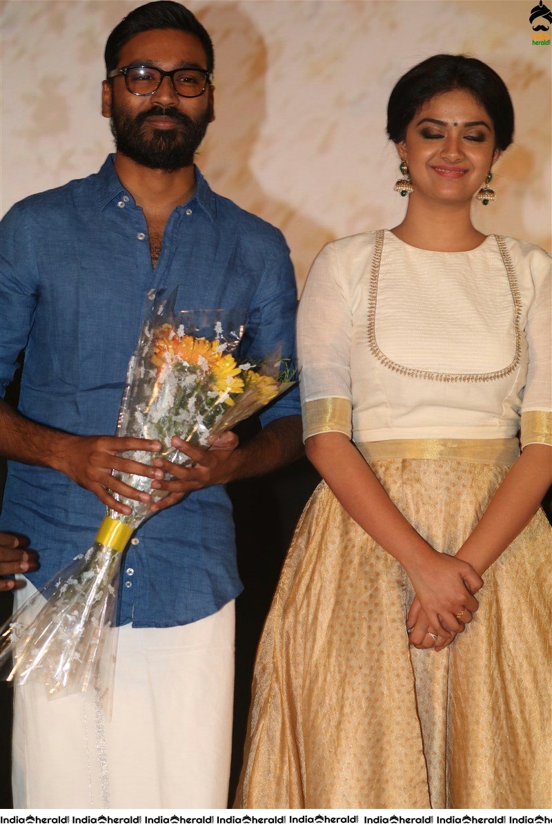 Keerthy Suresh and Dhanush in Thodari Throwback Event Photos Set 3