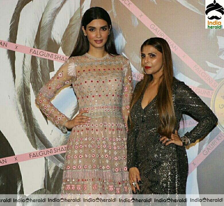 Manushi Chhillar And Diana Penty At Launch Of Designer Falguni Shane Peocock Flag Ship Store