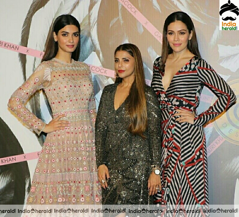 Manushi Chhillar And Diana Penty At Launch Of Designer Falguni Shane Peocock Flag Ship Store