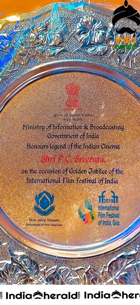 Ministry Of Information and Broadcasting honors Cinematographer PC Sreeram