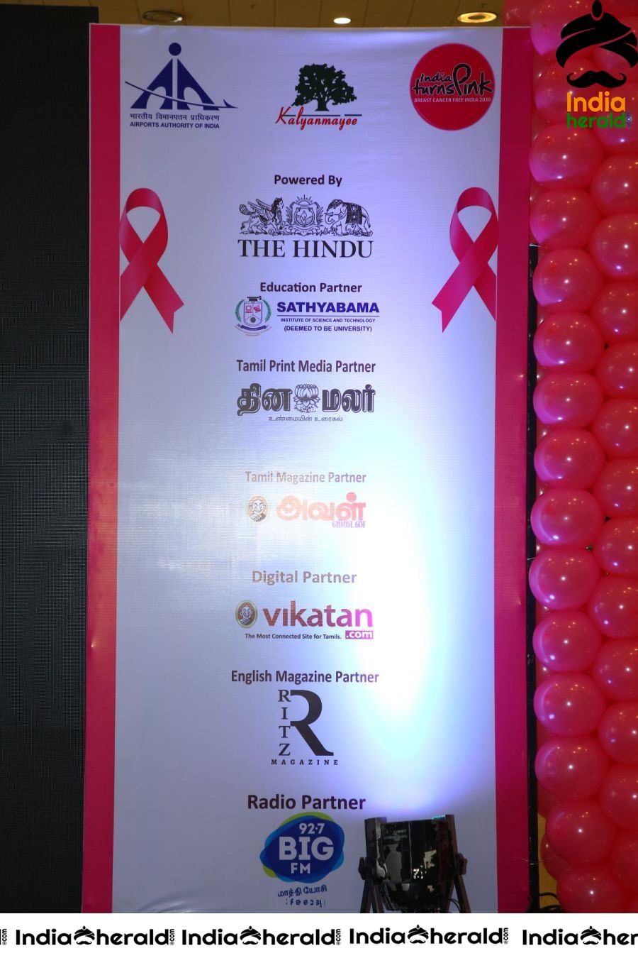 Namma Chennai Airport Turns Pink PINKTOBER 2019 Breast Cancer Free India Event Photos Set 1