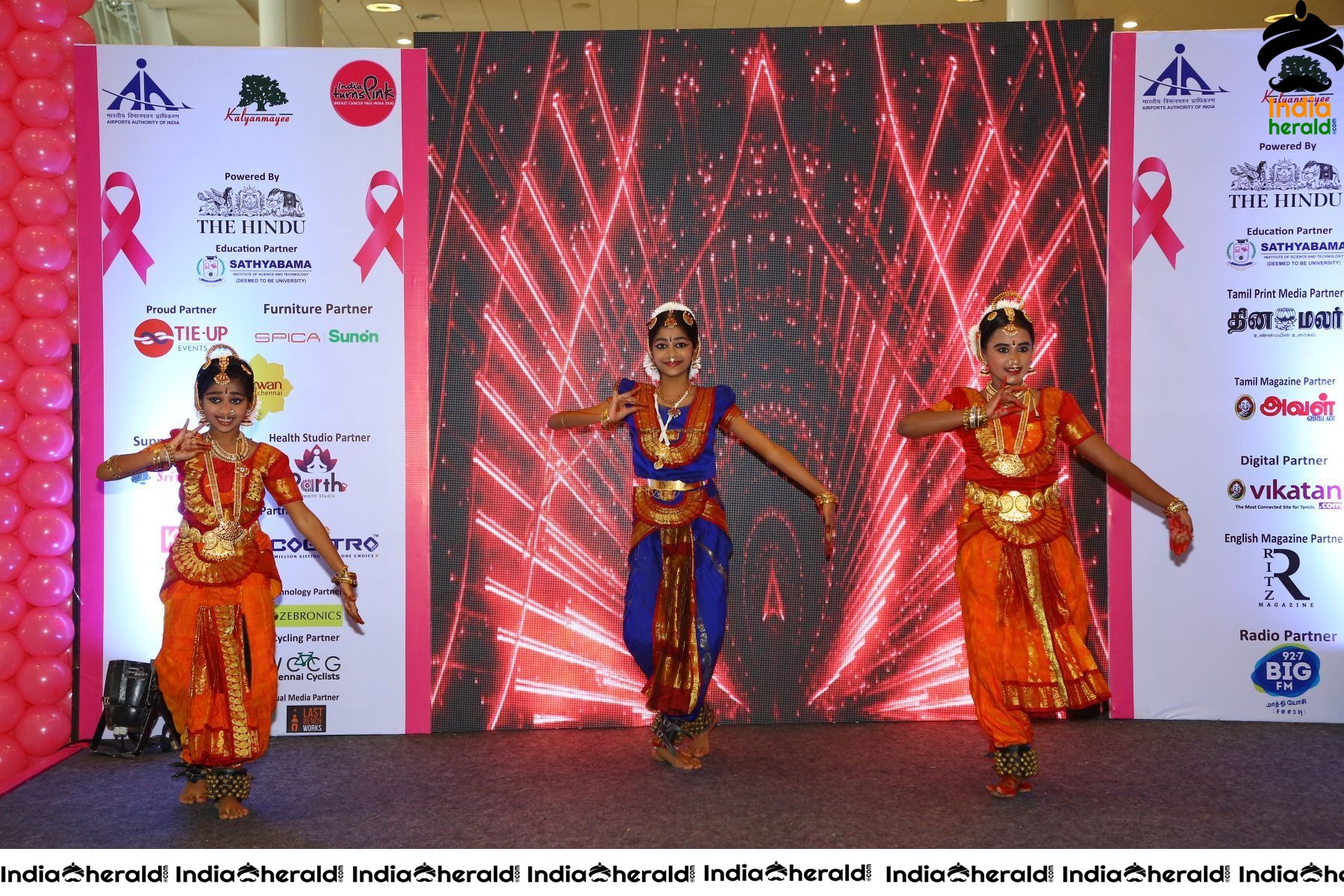 Namma Chennai Airport Turns Pink PINKTOBER 2019 Breast Cancer Free India Event Photos Set 1