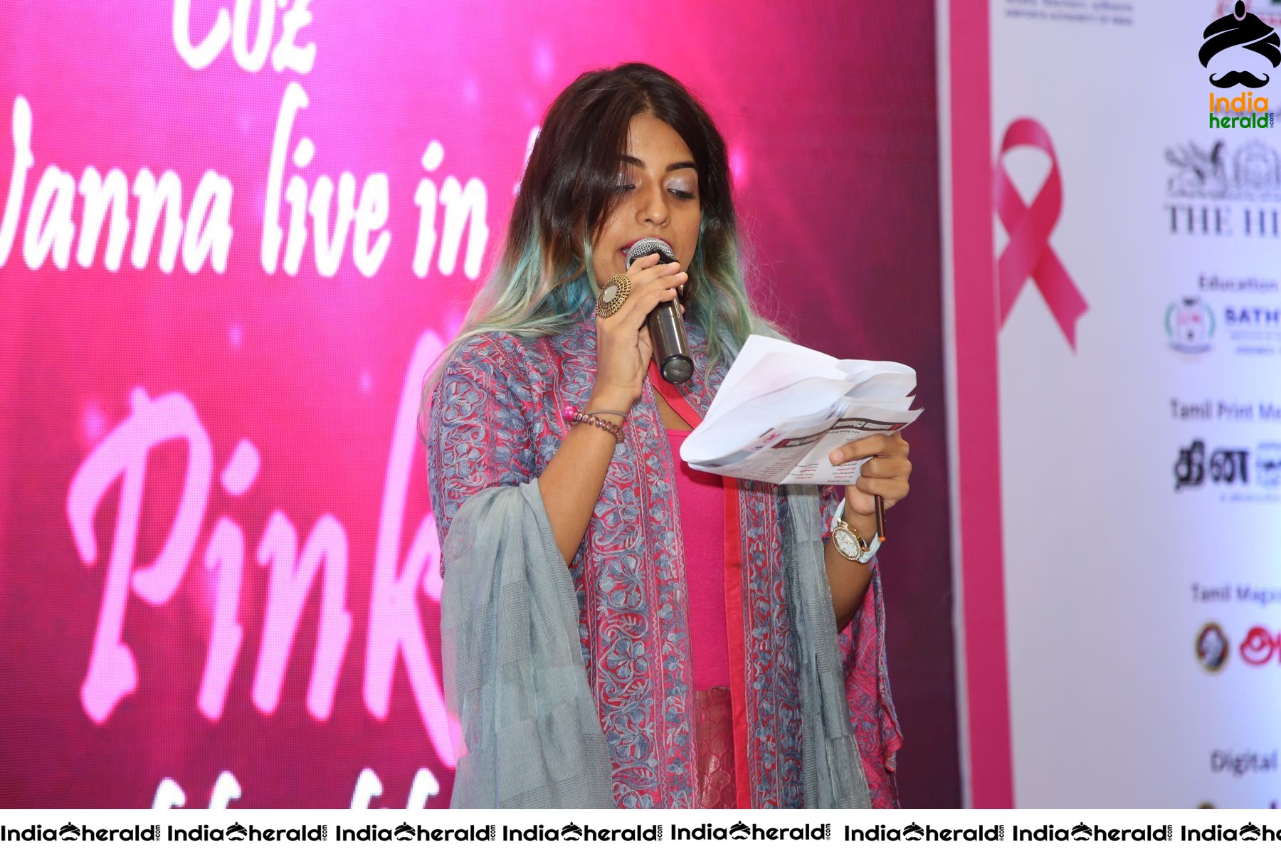 Namma Chennai Airport Turns Pink PINKTOBER 2019 Breast Cancer Free India Event Photos Set 2