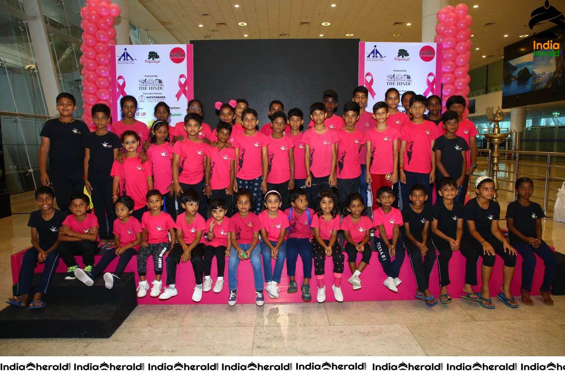 Namma Chennai Airport Turns Pink PINKTOBER 2019 Breast Cancer Free India Event Photos Set 2