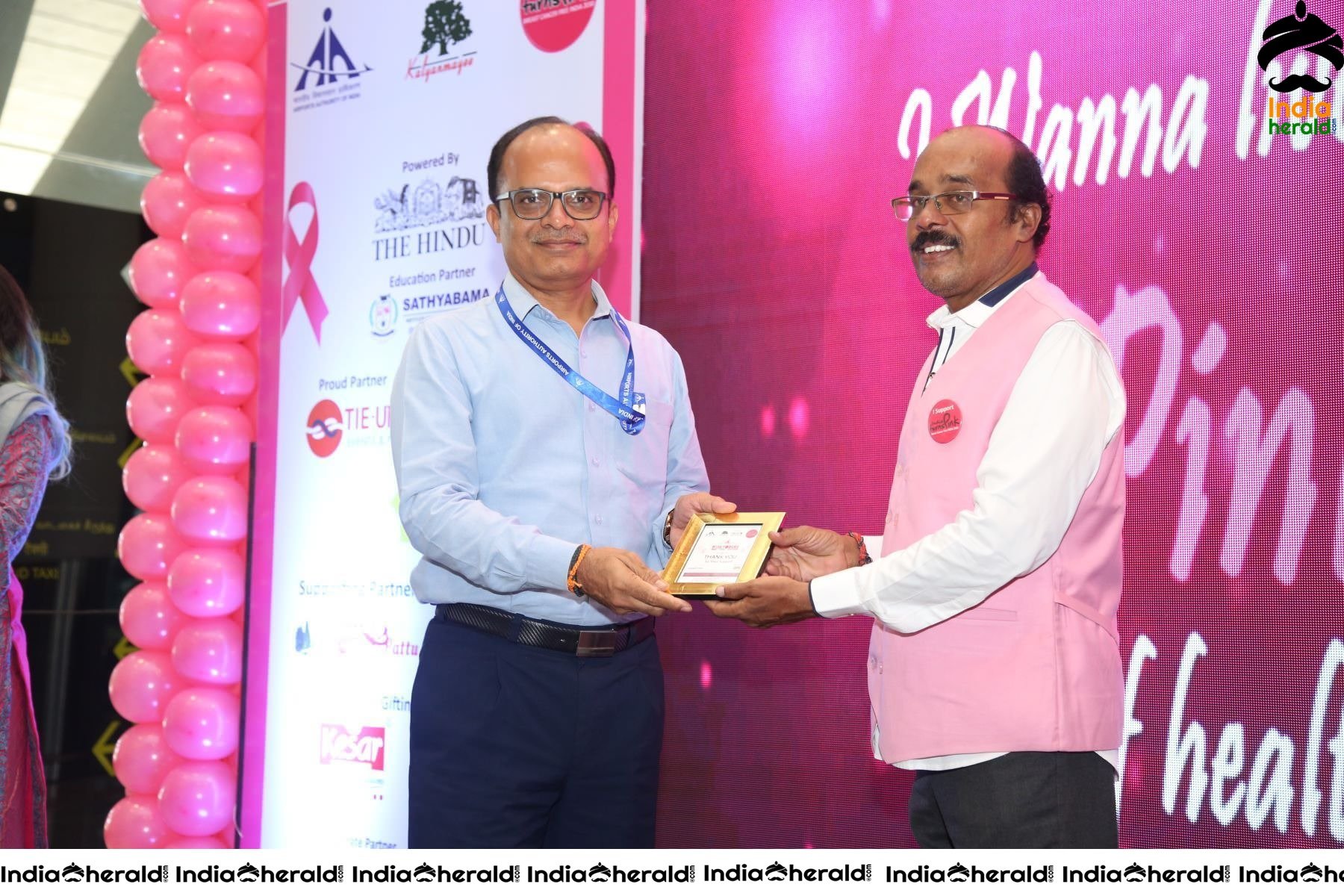 Namma Chennai Airport Turns Pink PINKTOBER 2019 Breast Cancer Free India Event Photos Set 2