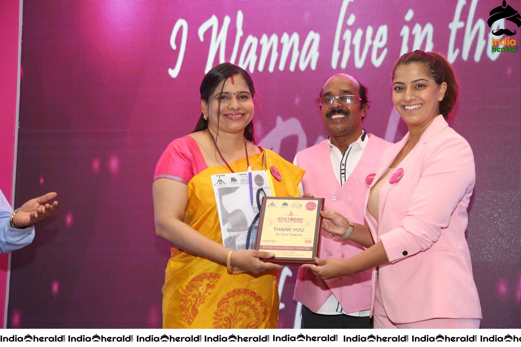 Namma Chennai Airport Turns Pink PINKTOBER 2019 Breast Cancer Free India Event Photos Set 2