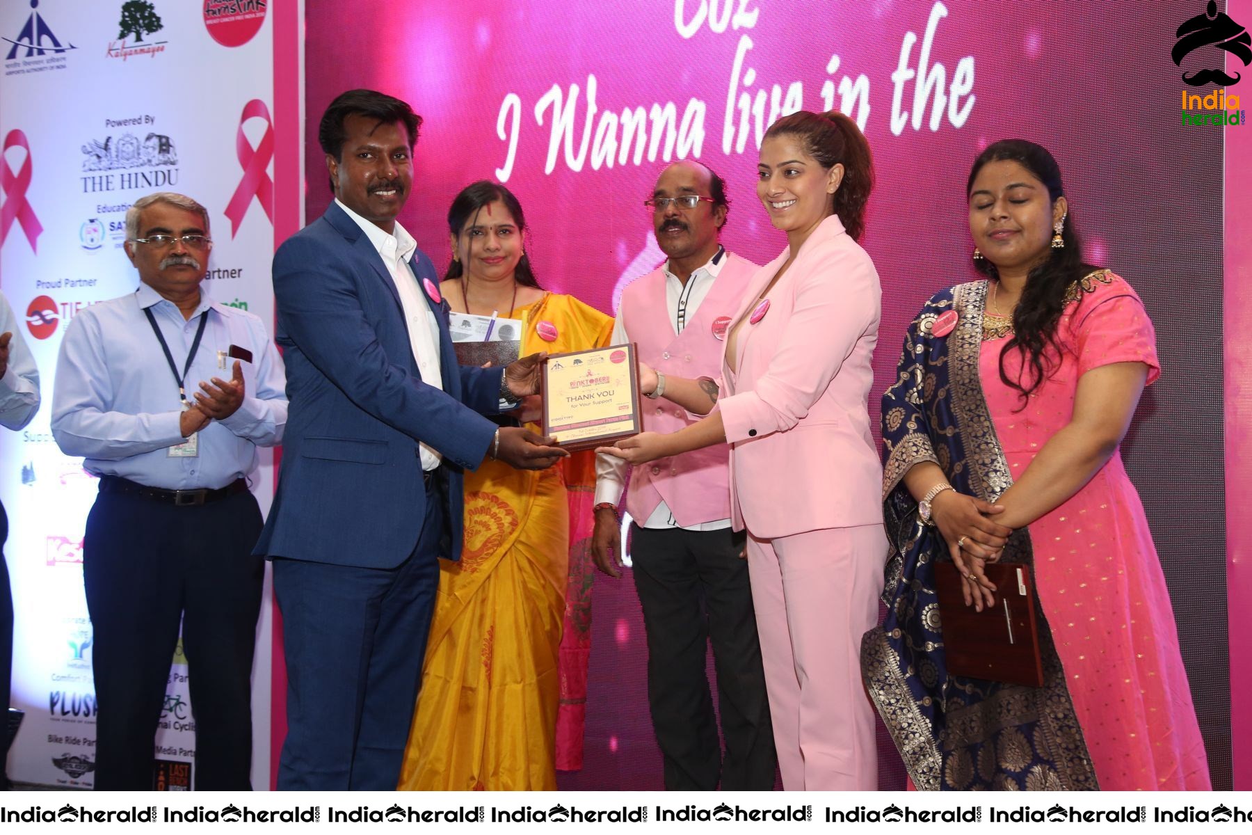 Namma Chennai Airport Turns Pink PINKTOBER 2019 Breast Cancer Free India Event Photos Set 2