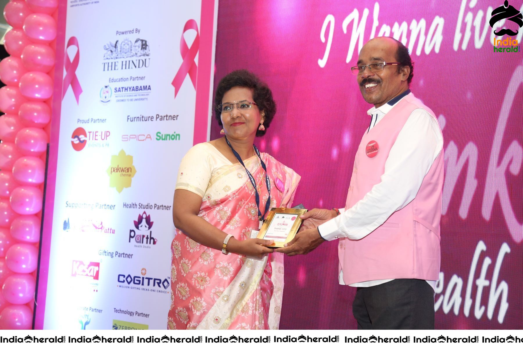 Namma Chennai Airport Turns Pink PINKTOBER 2019 Breast Cancer Free India Event Photos Set 3