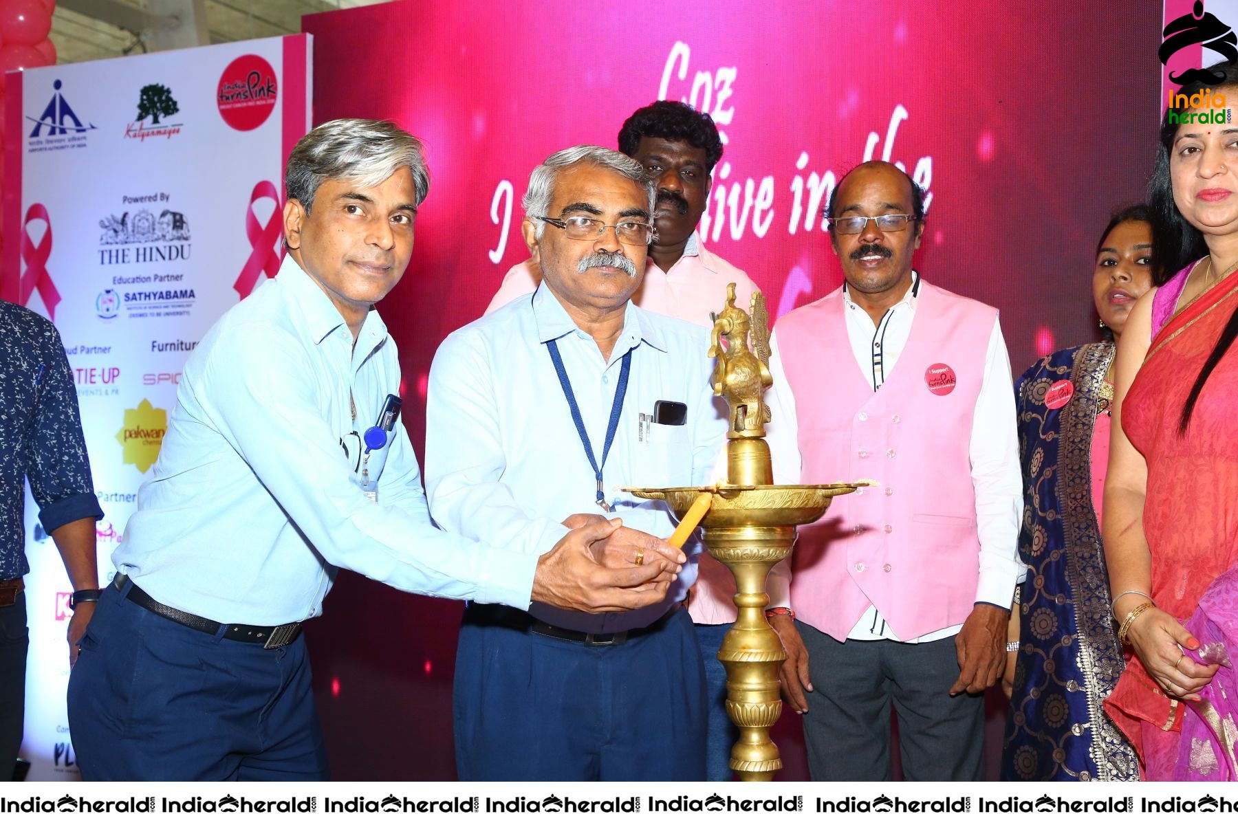 Namma Chennai Airport Turns Pink PINKTOBER 2019 Breast Cancer Free India Event Photos Set 3