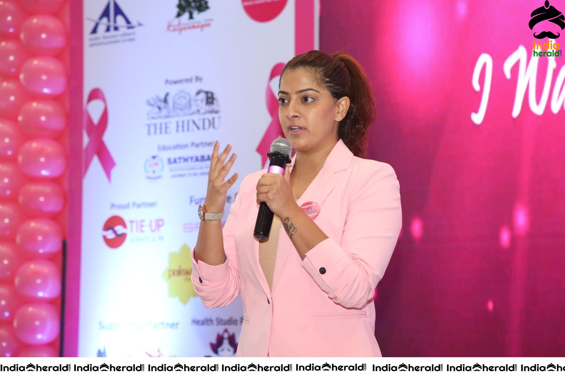 Namma Chennai Airport Turns Pink PINKTOBER 2019 Breast Cancer Free India Event Photos Set 3